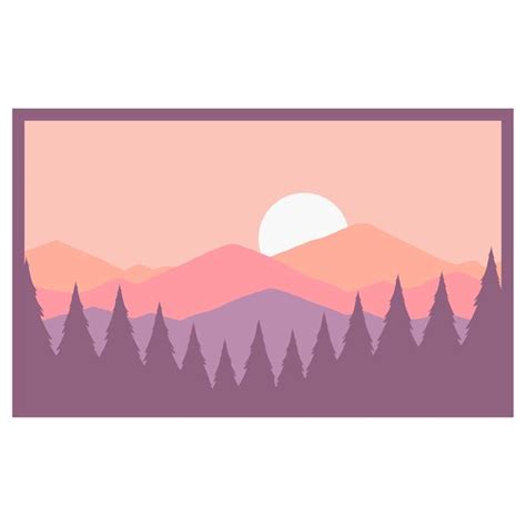 Paisaje Monta A Vector Premium