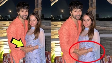 Pregnant Natasha Dalal Flaunts Her Baby Bump With Varun Dhawan At FIRST