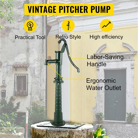 VEVOR Hand Water Pump W Stand 15 7 X 9 4 X 51 6 Inch Pitcher Pump 26