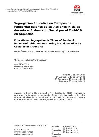 Segregaci N Educativa En Tiempos De Pandemia Balance De Las Acciones