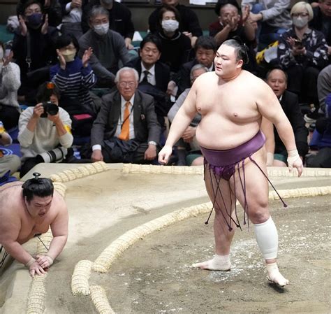 朝乃山が再出場で豪ノ山破り勝ち越し、今場所初日から7連勝も9日目から右足首負傷で途中休場 大相撲写真ニュース 日刊スポーツ