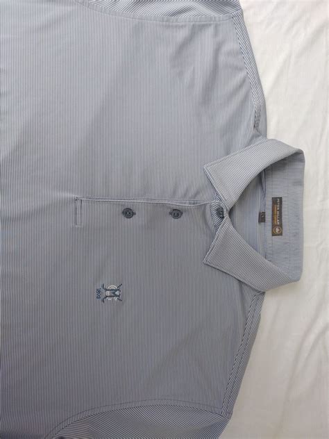 Peter Millar Summer Comfort Polo Shirt Men Large Gray Striped Montclair