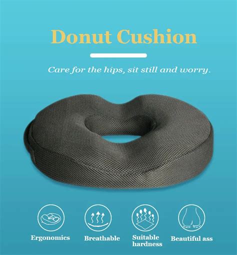 Cool Gel Memory Foam Donut Cushion Shaped Tailbone Seat Pillow For