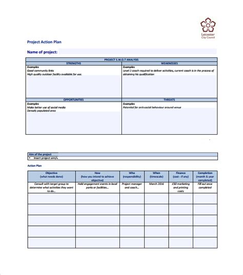 FREE 28 Sample Action Plan Templates In MS Word PDF