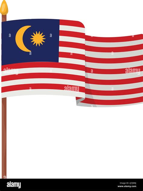 Malaysian Flag In Pole Stock Vector Image Art Alamy