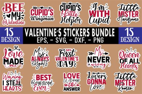 Valentine Stickers Design Bundle Graphic By Svg Print Design · Creative