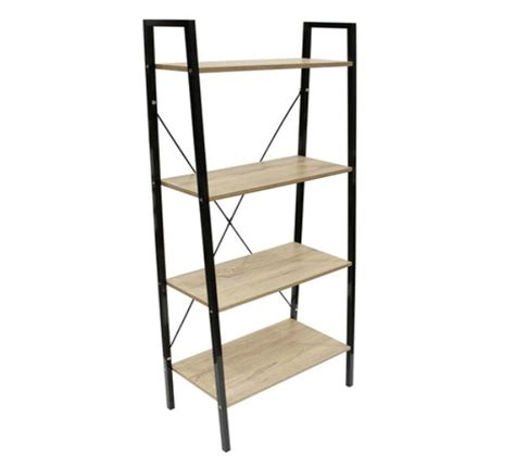 Etagère En Mélamine Et Métal L 60 X H 148 Cm Noir Bibliothèque et