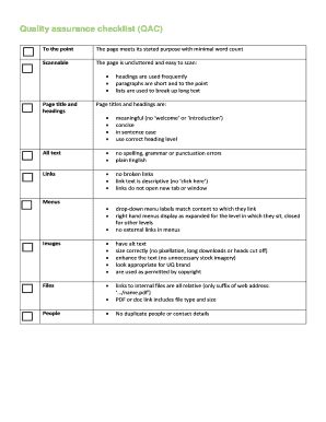 Email Quality Assurance Checklist Fill Online Printable Fillable