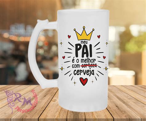 Caneca De Vidro Chopp Personalizada Dia Dos Pais RMPersonalizados