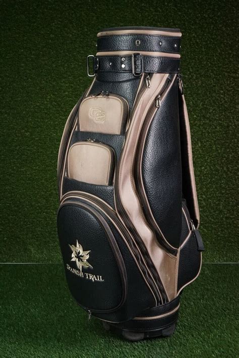 Club Glove Luxury Spanish Trail Logoed 6 Way Divider Golf Cart Staff Bag Tan Sidelineswap