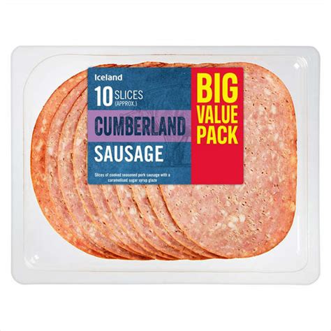 Iceland 10 Slices Approx Cumberland Sausage 250g Sausages