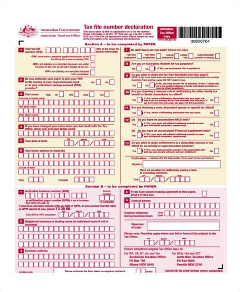 Tax File Number Declaration Causual Employment Example