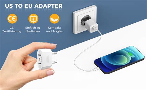 VIEVRE Adapter Wtyczka USA Niemcy 2 Sztuki Adapter US Na UE Adapter