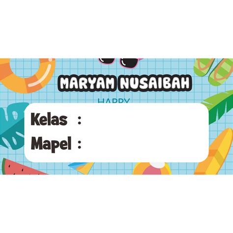 Jual Stiker Mata Pelajaran Stiker Mapel Custom Nama Motif Estetik Label