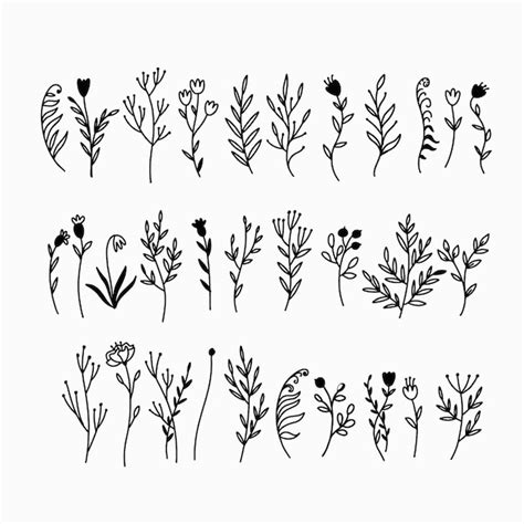 Free Vector | Doodle plants collection