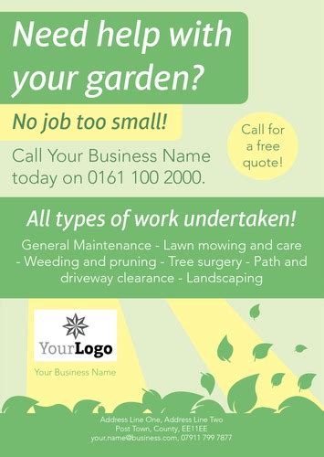 Garden Maintenance A5 Flyers By Daniel Fischer Sane Design