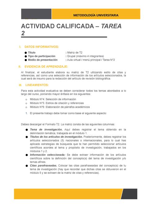 INVE Para La T2 ACTIVIDAD CALIFICADA TAREA 2 I DATOS