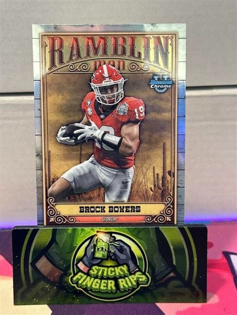 Brock Bowers 2023 Bowman Chrome University Ramblin Man Insert 1