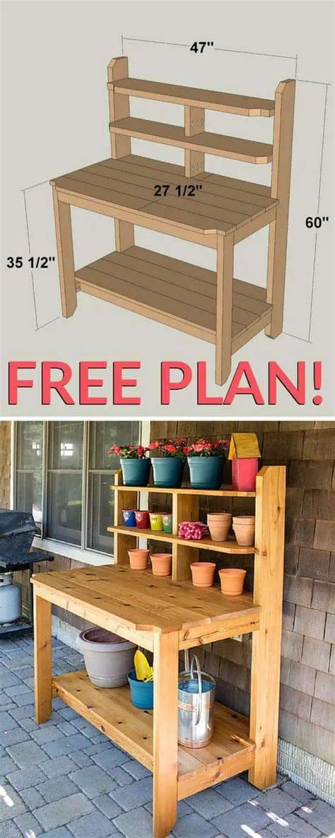 Beautiful Garden Potting Bench Plans + Ideas | Family Food Garden