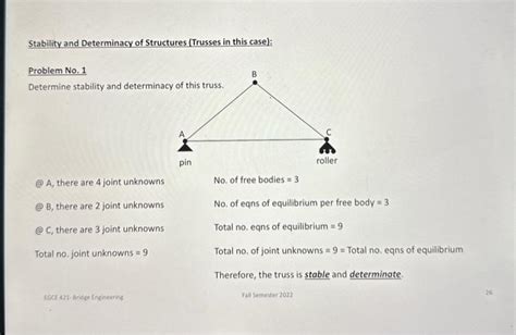 Solved Stability And Determinacy Of Structures Trusses In Chegg