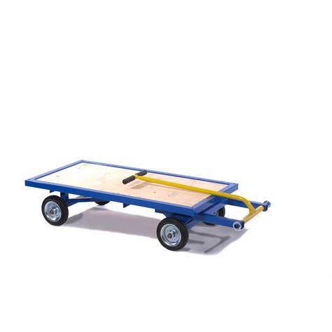 Small Turntable Platform Truck Solid Wheels — Blue Trolley