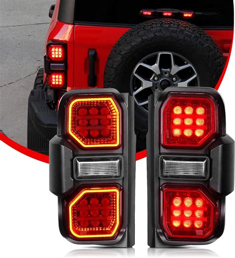 Led Tail Lights Taillight Assembly Compatible With Ford Bronco 2021 2022 2023 24