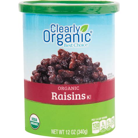 Clearly Organic Seedless Raisins In Canister Grocery Riesbeck