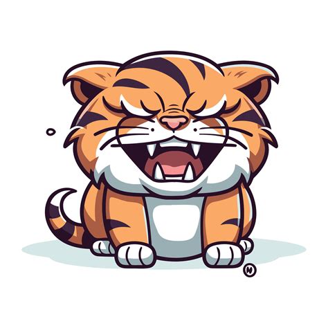 Angry Tiger Cartoon Mascot Character. Vector Illustration. 32925412 ...