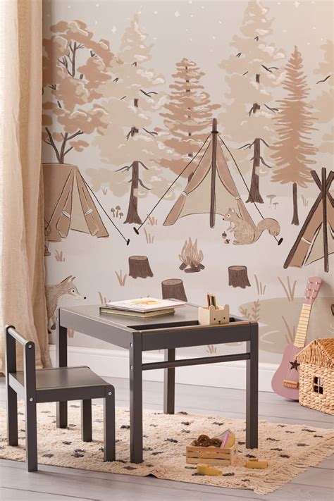 Kids Woodland Camping Wall Mural - Hovia