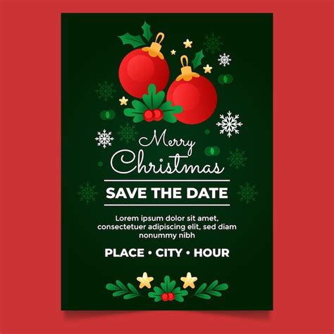 Free Vector Christmas Season Invitation Template