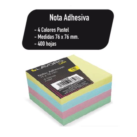 Nota Adhesiva 76x76 M 400 Hjs Colores Pastel Lavoro Otherplay