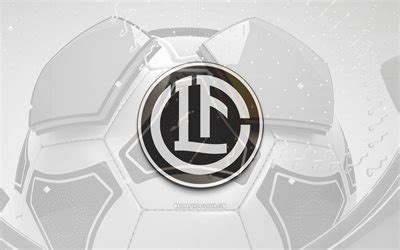 Download FC Lugano glossy logo, 4K, black football background, Swiss ...