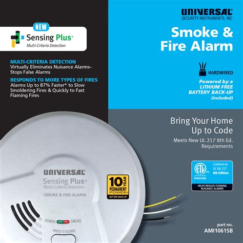 Ul Compliant Sensing Plus Ami Sb Hardwired Smoke Alarm With Year