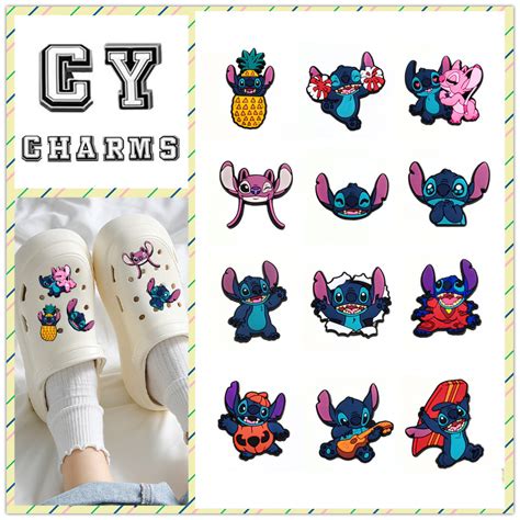 New Stitch Seriesnew Cartoon Stitch Graffiti Croc Jibz Shoe Charms