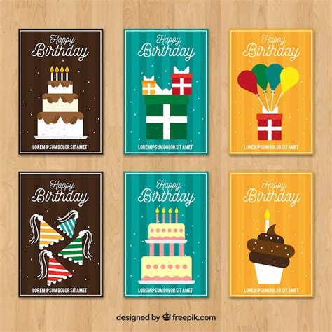 Free Vector | Beautiful birthday cards collection