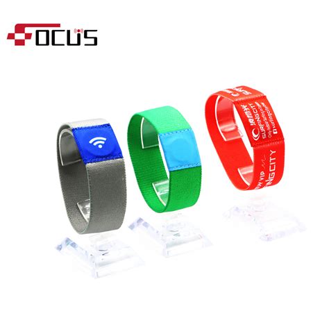 Cmyk Printing NFC Festival Bracelet RFID Fabric Elastic Wristband For