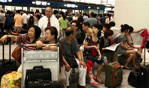 雷雨天气造成首都机场大量航班取消