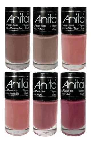 Kit Esmaltes Anita Menos E Mais Nude 6 Unid 10ml Parcelamento Sem