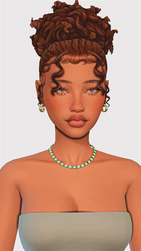 Curly Hair Maxis Match Edition Part In Sims Hair Sims Curly