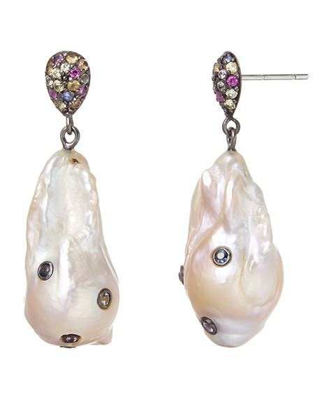 M C L By Matthew Campbell Laurenza Sapphire Baroque Pearl Drop