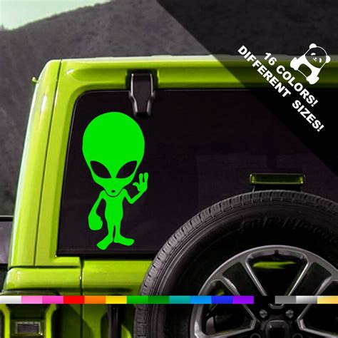 Alien Head Space Ufo Car Laptop Vinyl Decal Sticker Etsy