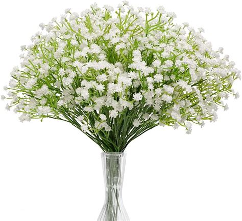 Powkol Babys Breath Artificial Flowers Pcs Fake White Baby Breath