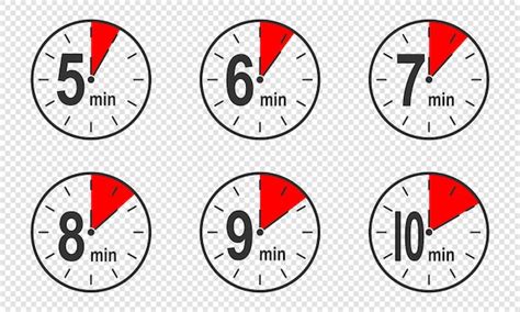 Premium Vector Timer Icons With Minute Time Interval