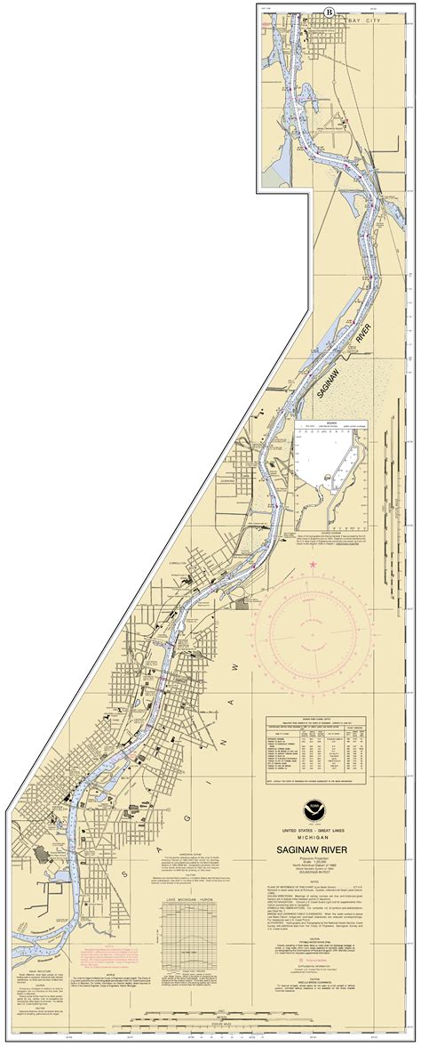 The Southern Ext Of The Saginaw Rvr Michigan Nautical Chart ΝΟΑΑ