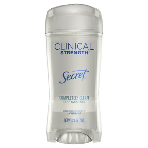 Secret Clinical Strength Antiperspirant Deodorant Clear Gel Completely Clean 2 6 Oz Walmart