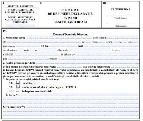 Termen depunere Declarație privind beneficiarul real