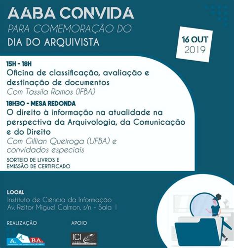 AABA promoverá atividades no ICI UFBA em homenagem ao dia do arquivista