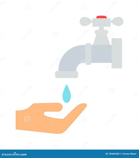 Water Saving Concept Ecology Environment Drop Eco Natural Flat Vector