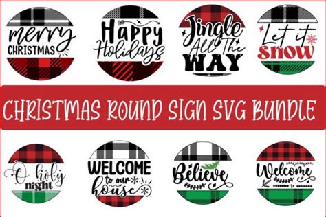 Christmas Round Sign Svg Bundle Graphic By Svg Print Design · Creative