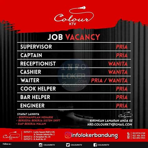 Lowongan Kerja Colour Ktv Bandung September 2018 Info Loker Bandung Terbaru 2023